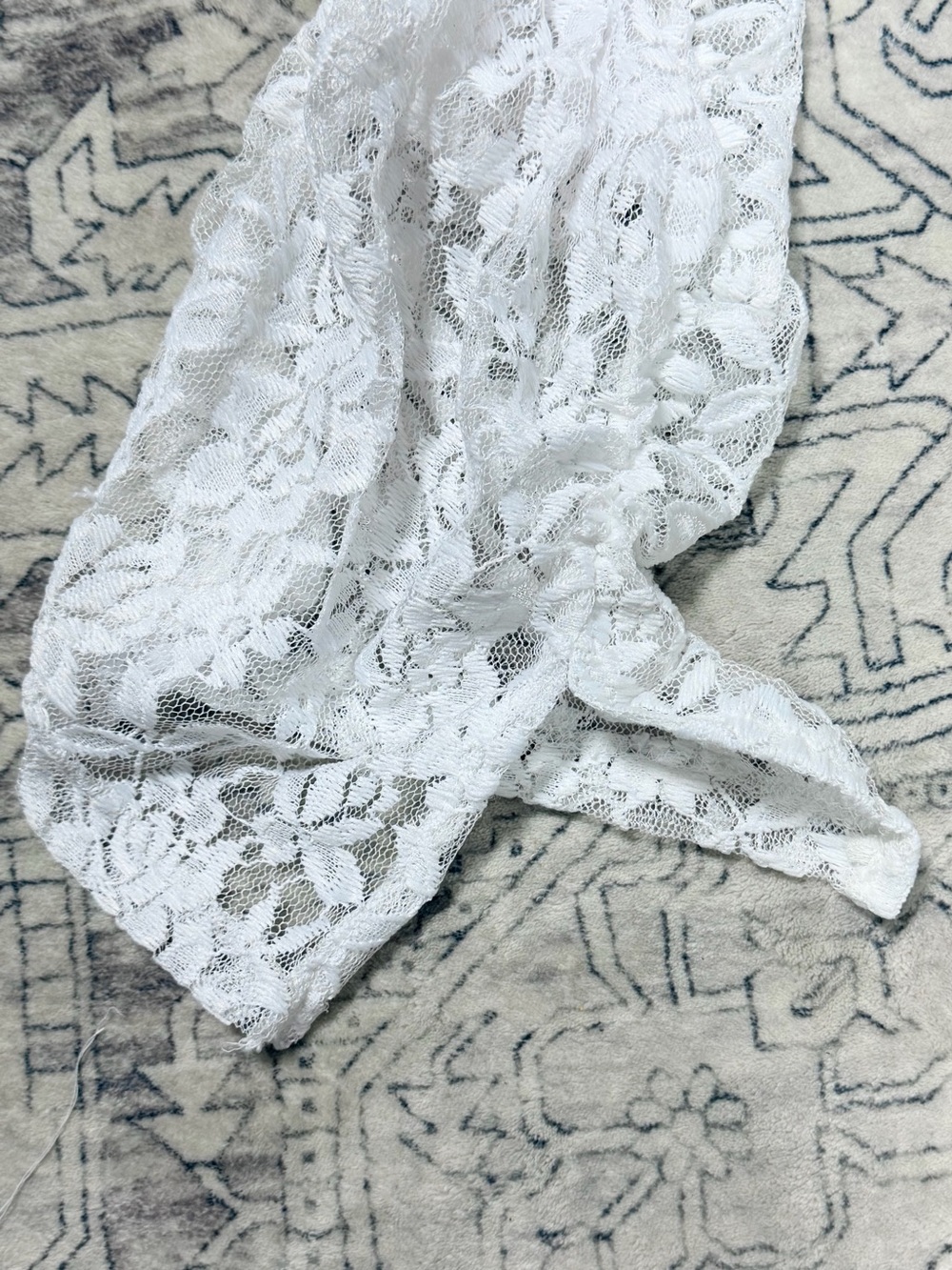 Rouge Collection White Ruched Lace Flare Pants 2X Sheer Beach Cover Up Boho - Picture 12 of 14